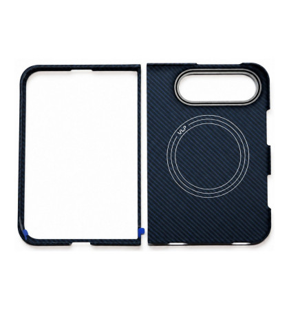 Чехол-накладка VLP Kevlar Case с MagSafe для iPhone Duo Blue