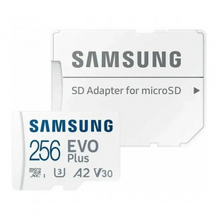 Карта памяти microSDXC Samsung EVO Plus MB-MC256SA + adapter 256Gb White
