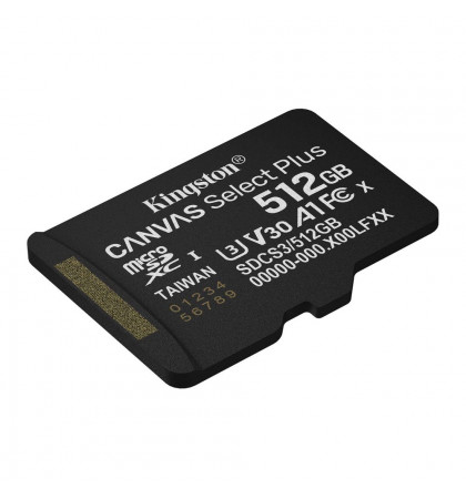 Карта памяти microSDXC 512GB Kingston SDCS3/512GBSP Canvas Select Plus V30 A1 w/o adapter Black