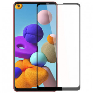 Защитное стекло 3D FullGlue (Samsung Galaxy A21s) Черное