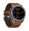 Умные часы Garmin Fenix 7X Sapphire Solar Leather Black Brown