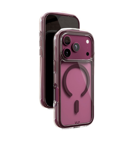 Чехол-накладка VLP Bubble Case with MagSafe для Apple iPhone 18 Pro Dark Cherry