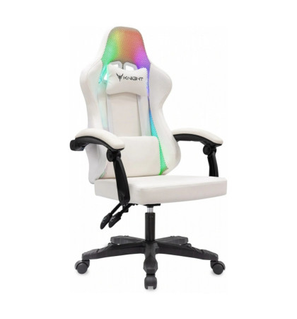 Кресло игровое Knight Wolf RGB White