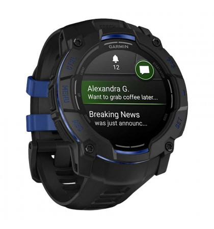 Умные часы Garmin Instinct 3 50mm Amoled Black/Bolt Blue