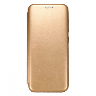 Книжка силиконовая основа боковая (Samsung Galaxy A01) Золотая