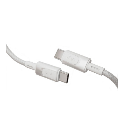 Дата-кабель VLP Force Line 100W USB-C + USB-C, 1.2m White