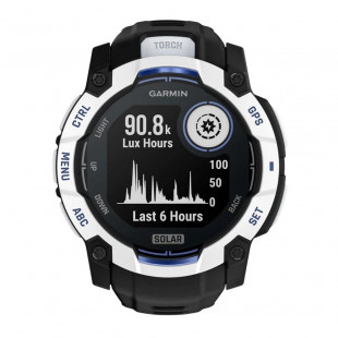 Умные часы Garmin Instinct 3 50mm Solar Whitestone Black/Bolt Blue