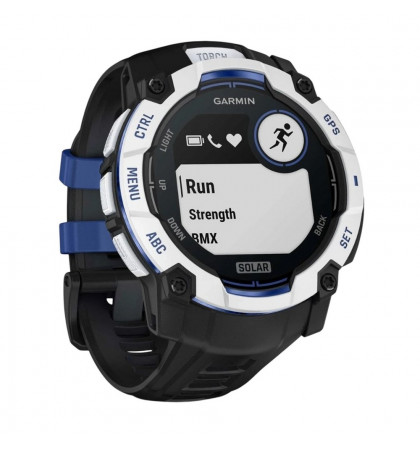 Умные часы Garmin Instinct 3 50mm Solar Whitestone Black/Bolt Blue