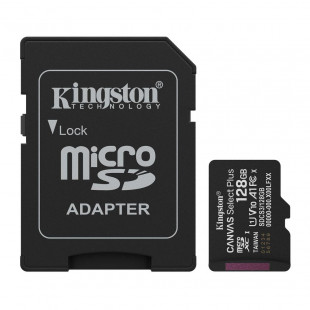 Карта памяти microSDXC 128GB Kingston SDCS3/128GB Canvas Select Plus V10 A1 + adap