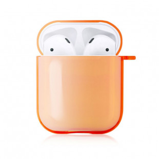Чехол силиконовый Neon с карабином (Apple AirPods) Оранжевый