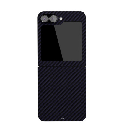 Чехол-накладка VLP Kevlar Сase MagSafe для смартфона Samsung Galaxy Z Flip 6 Dark Blue