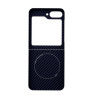 Чехол-накладка VLP Kevlar Сase MagSafe для смартфона Samsung Galaxy Z Flip 6 Dark Blue
