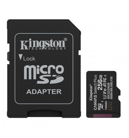 Карта памяти microSDXC 256GB Kingston SDCS3/256GB Canvas Select Plus V10 A1 + adap