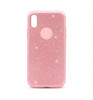 Чехол-накладка силиконовая с блестками  для смартфона iPhone X/Xs Розовый