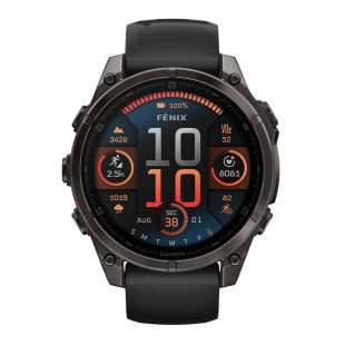 Умные часы Garmin Fenix 8 47mm Solar Sapphire DLC Carbon Gray/Black