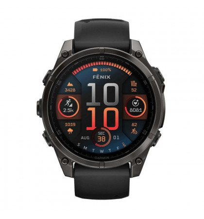 Умные часы Garmin Fenix 8 47mm Solar Sapphire DLC Carbon Gray/Black