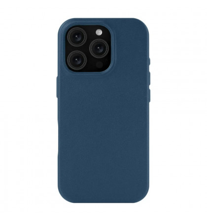 Чехол-накладка uBear Capital Leather Mag Case для смартфона Apple iPhone 16 Pro Dark Blue
