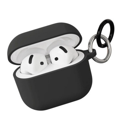 Чехол силиконовый VLP Charm Case Soft Touch для Apple AirPods 4 Dark Black
