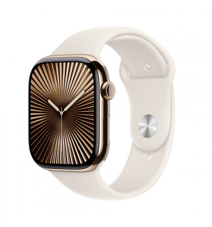 Умные часы Apple Watch Series 10 46mm Titanium Case with Sport Band S/M Gold/Starlight