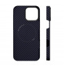 Чехол-накладка VLP Kevlar Сase with MagSafe для смартфона iPhone 16 Pro Max Dark Blue