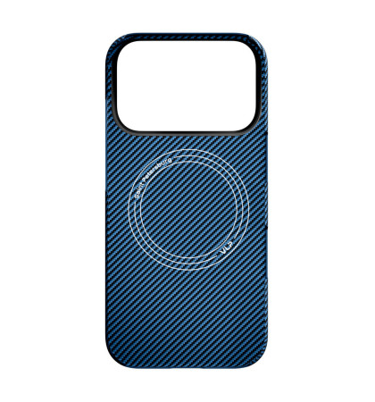 Чехол-накладка VLP Kevlar Case with MagSafe для смартфона Apple iPhone 18 Pro Max Blue