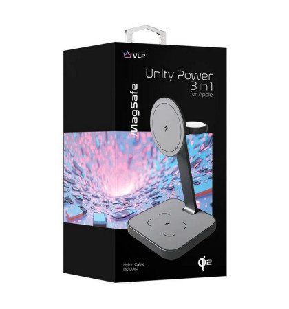 Беспроводное зарядное устройство VLP Unity Power 3in1 MagSafe для Apple Space Grey
