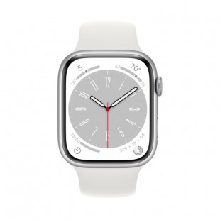 Умные часы Apple Watch Series 8 45mm Cellular Stainless Steel Case with Sport Band Silver/White