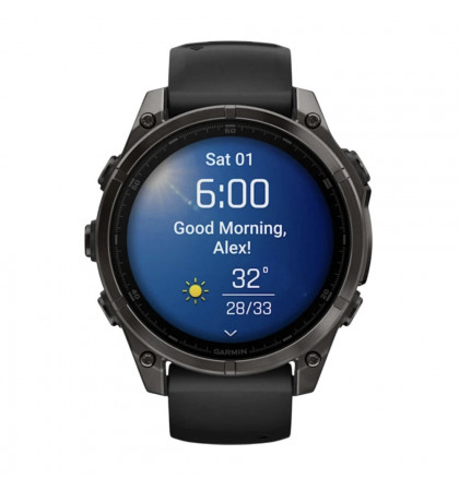 Умные часы Garmin Fenix 8 47mm Amoled Sapphire DLC Titanium Carbon Gray