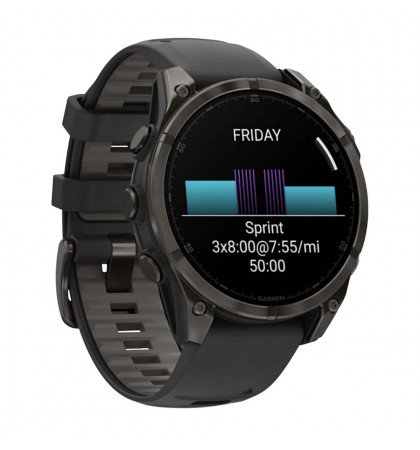 Умные часы Garmin Fenix 8 47mm Amoled Sapphire DLC Titanium Carbon Gray