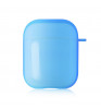 Чехол силиконовый Neon с карабином (Apple AirPods) Голубой