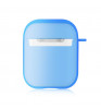 Чехол силиконовый Neon с карабином (Apple AirPods) Голубой