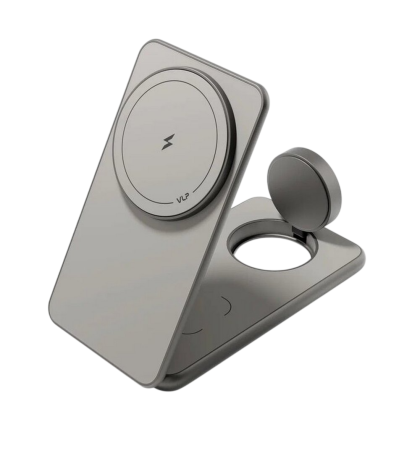 Беспроводное зарядное устройство VLP Alum Power Pro для Apple Natural Titanium