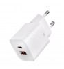 Сетевое зарядное устройство VLP G-Charge 30W Type-C+USB-A PD QC White