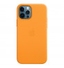 Чехол-накладка Apple Leather Case with MagSafe iPhone 12/12 Pro Gold Orange