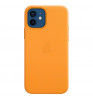 Чехол-накладка Apple Leather Case with MagSafe iPhone 12/12 Pro Gold Orange