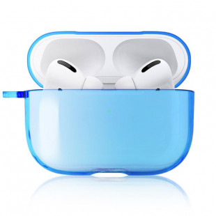 Чехол силиконовый Neon с карабином (Apple AirPods Pro) Голубой