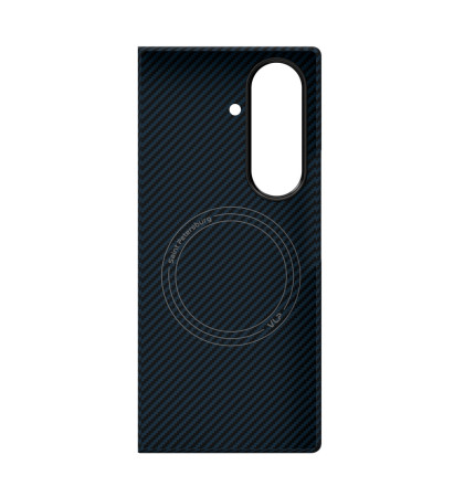 Чехол-накладка VLP Kevlar Сase MagSafe для Samsung Galaxy Z Fold 8 Ultra Blue