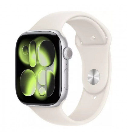 Умные часы Apple Watch Series 11 46mm Aluminum Case with Sport Band M/L Silver/Starlight