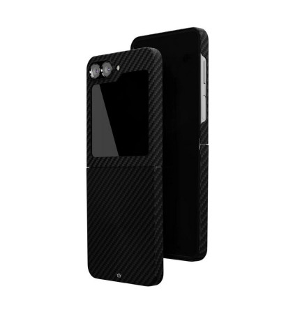 Чехол-накладка VLP Kevlar Сase MagSafe для смартфона Samsung Galaxy Z Flip 6 Black