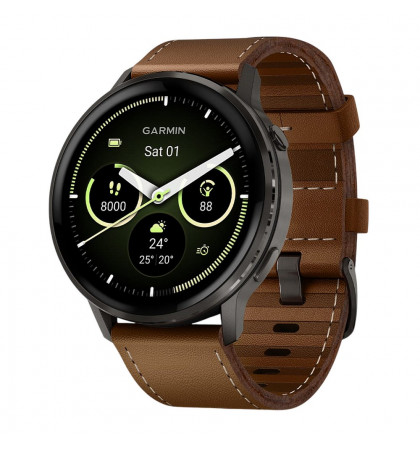 Умные часы Garmin Venu 4 45mm Black/Brown