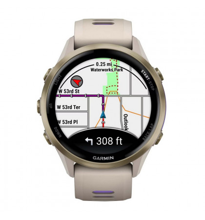 Умные часы Garmin Forerunner 970 47mm Soft Gold Titanium French Gray/Translucent Indigo