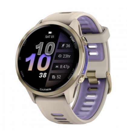 Умные часы Garmin Forerunner 970 47mm Soft Gold Titanium French Gray/Translucent Indigo