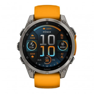 Умные часы Garmin Fenix 8 51mm Amoled Sapphire DLC Titanium Spark/Orange