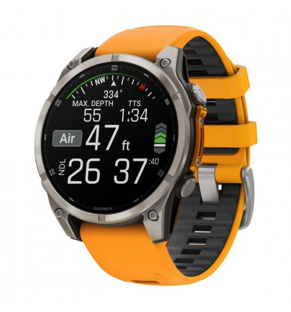 Умные часы Garmin Fenix 8 51mm Amoled Sapphire DLC Titanium Spark/Orange